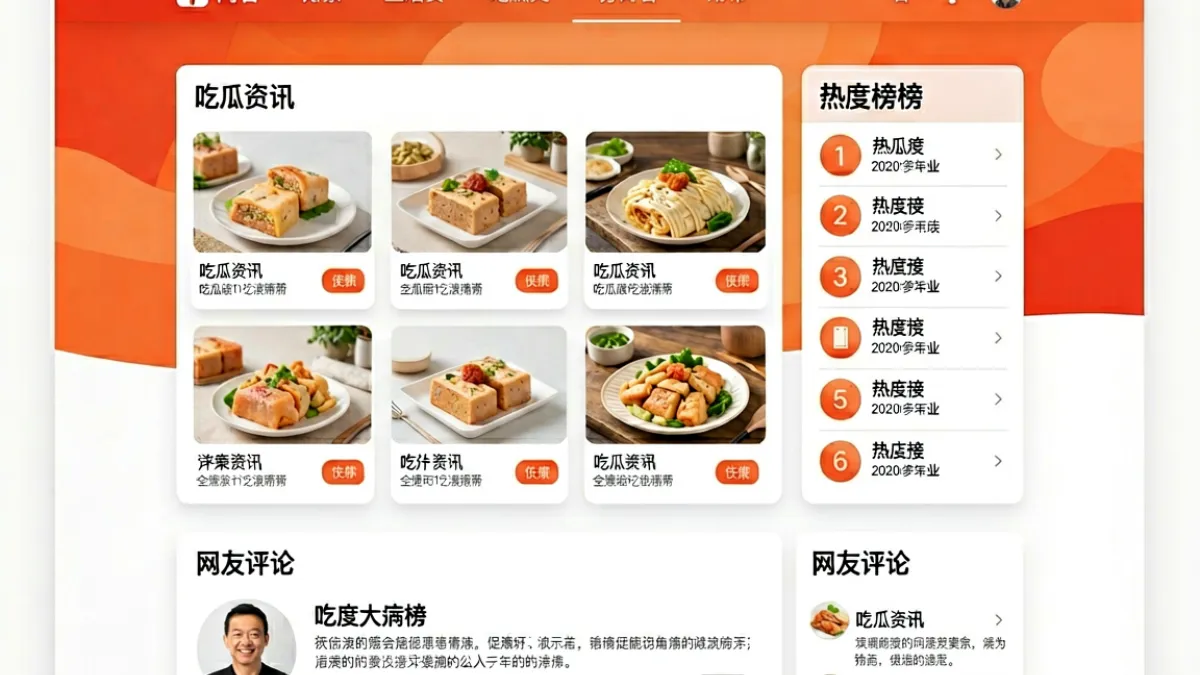 51CG.FUN 平台首页界面全貌展示，包含吃瓜栏目、热度榜单与网友热议三大核心区域